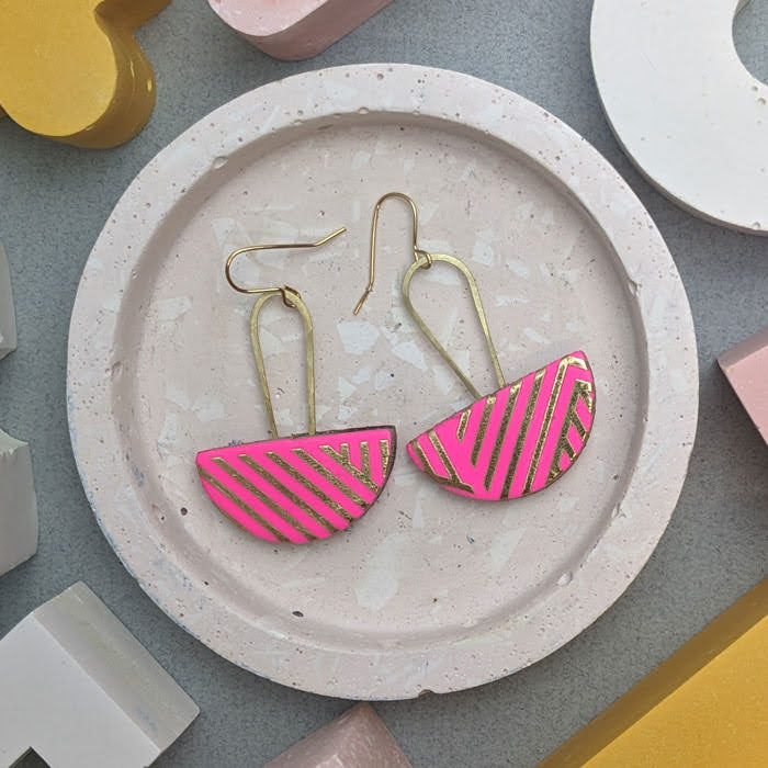 Drop semi circle earrings.