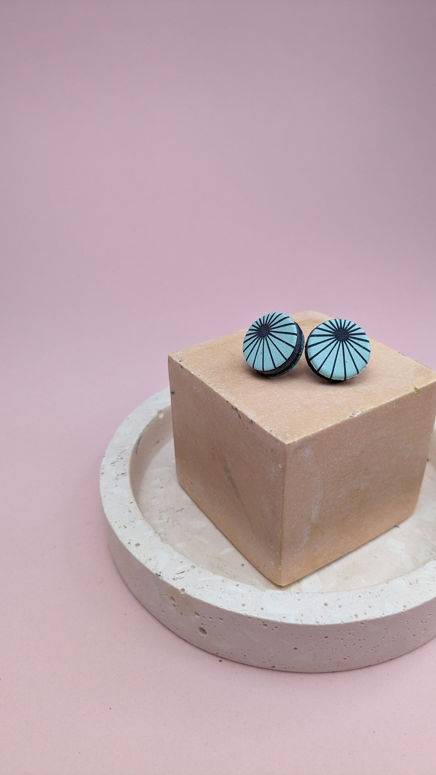 Patterned Medium Circle Studs