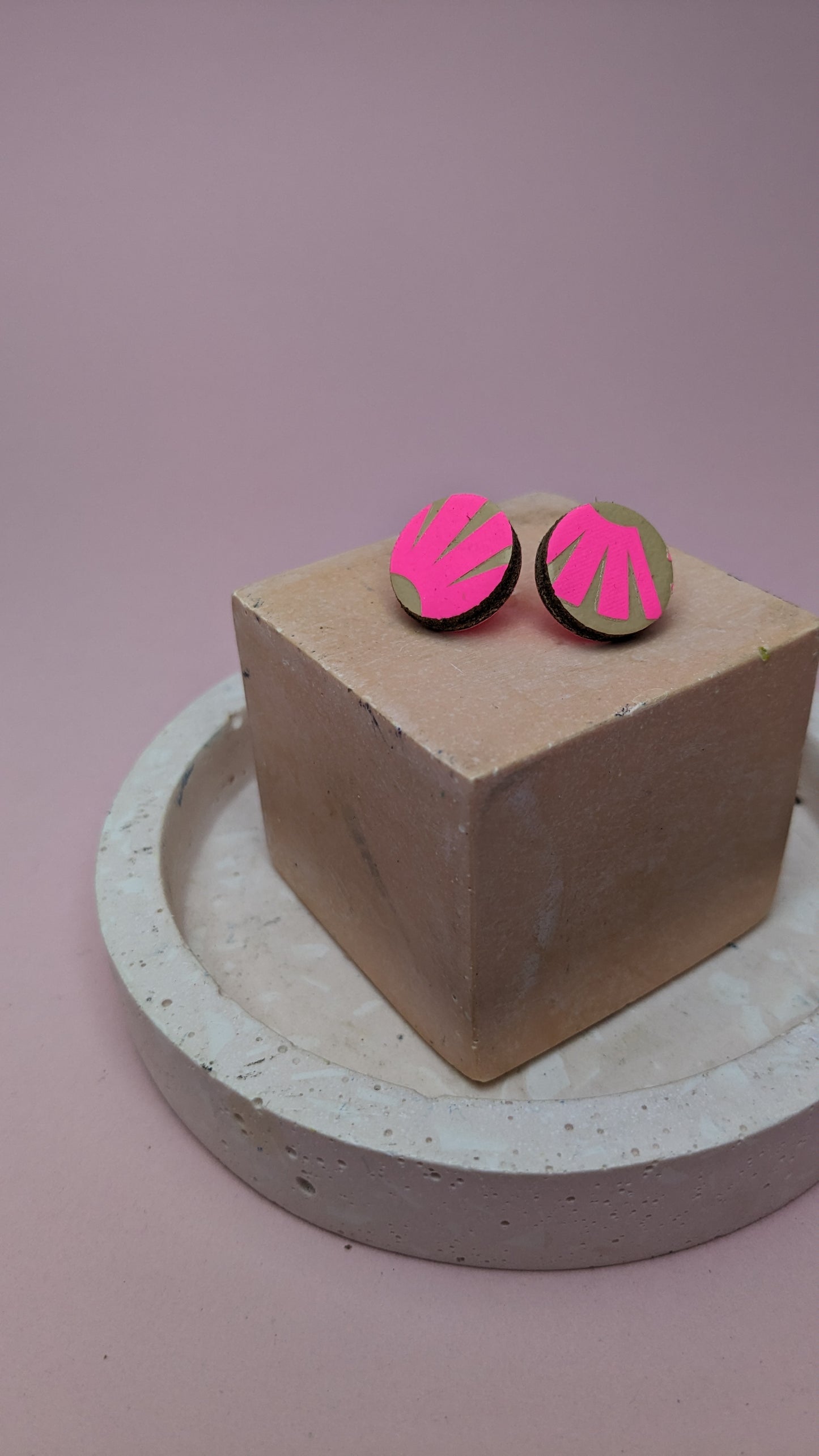 Patterned Medium Circle Studs
