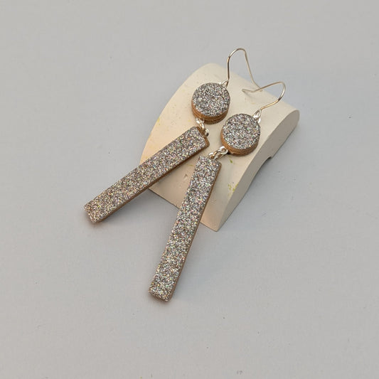 BLOC EARRINGS LONG//GLITTER