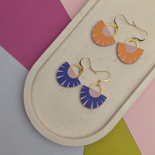 SALE DROP SEMI FAN EARRINGS