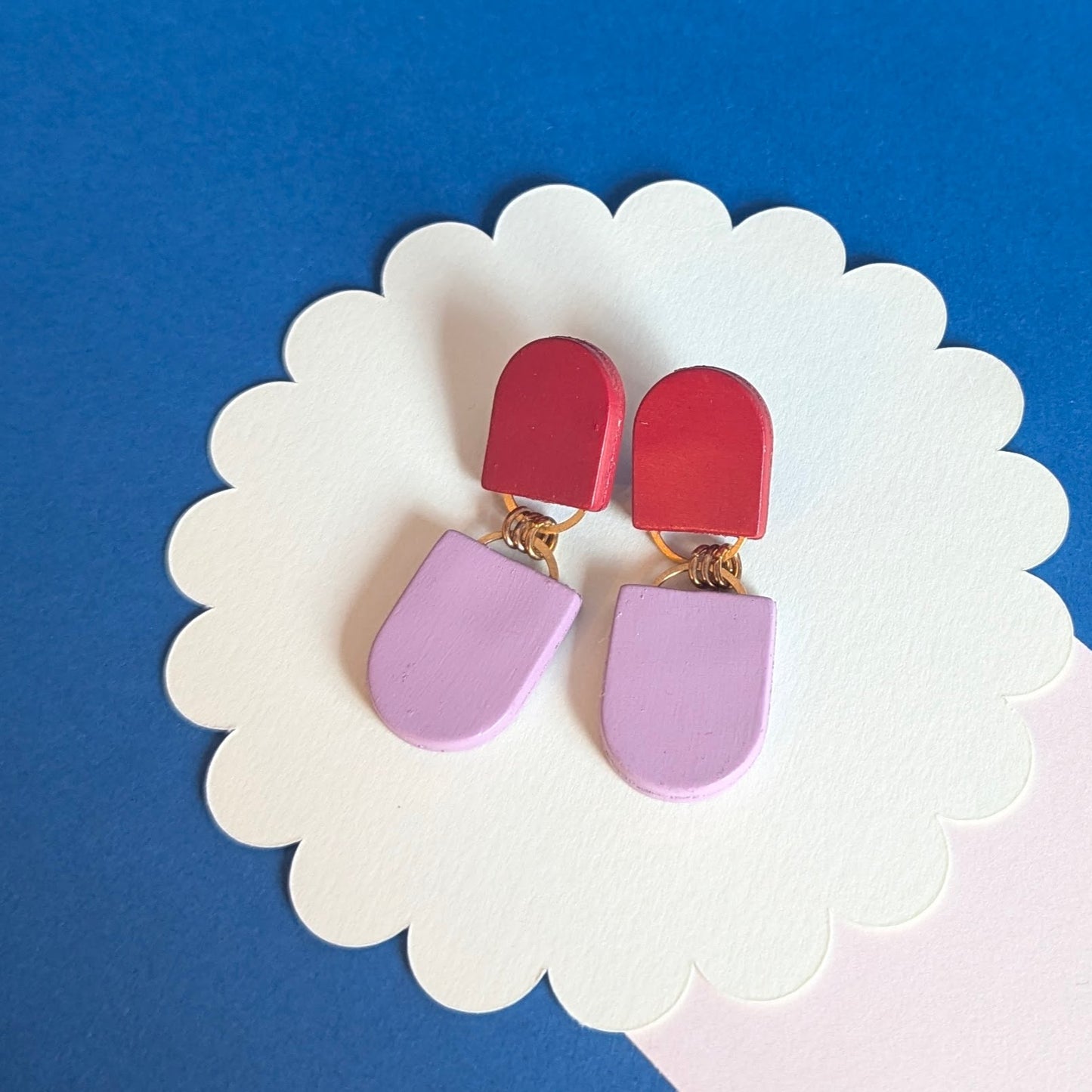 SALE//Block colour double decker studs.