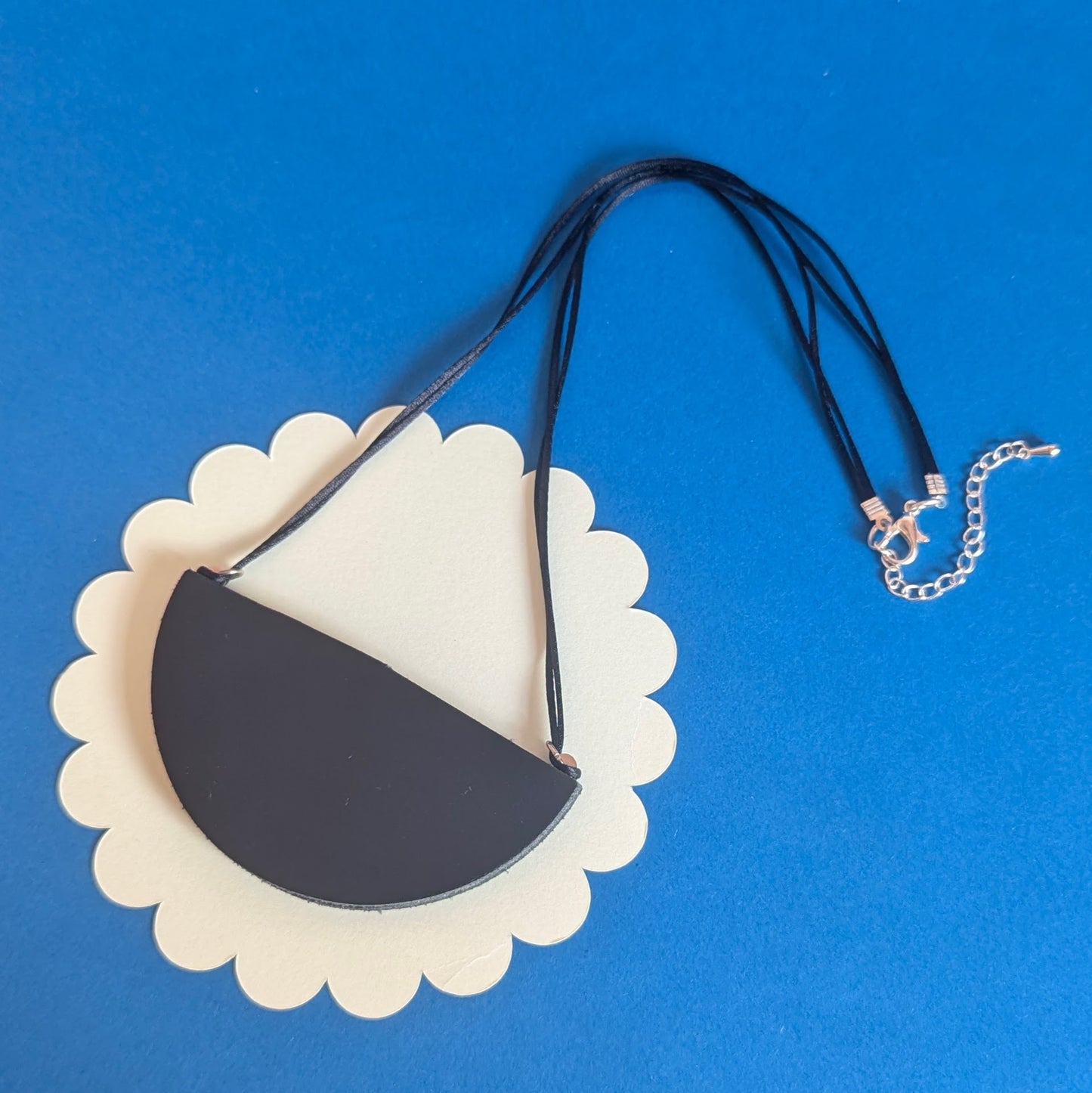 SALE//Large semi circle necklace.